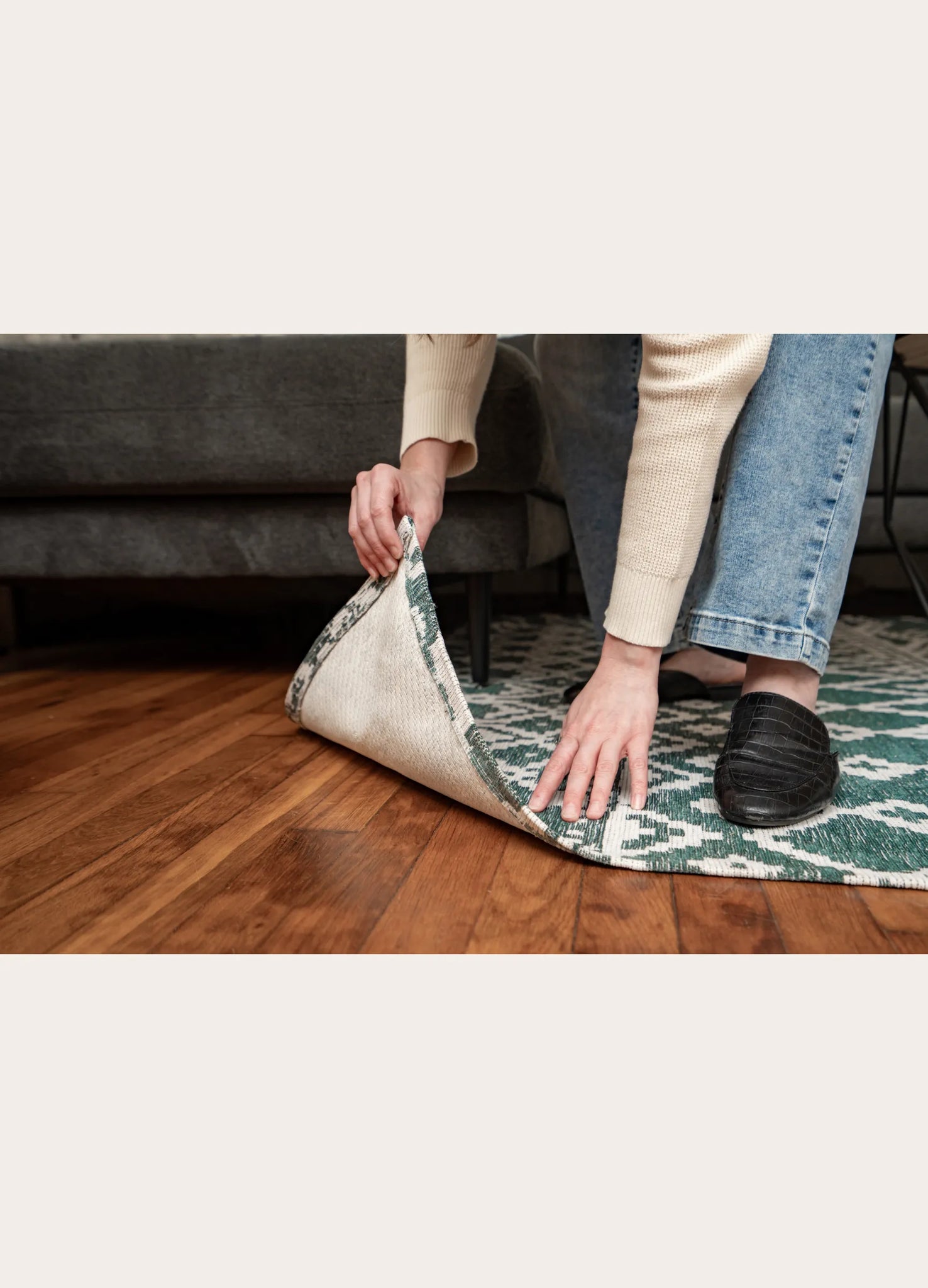 Rolling Rug Machine Washable Rug 3'x8', 5'x8', Teal, Anti-slip Rug The Rugger ...