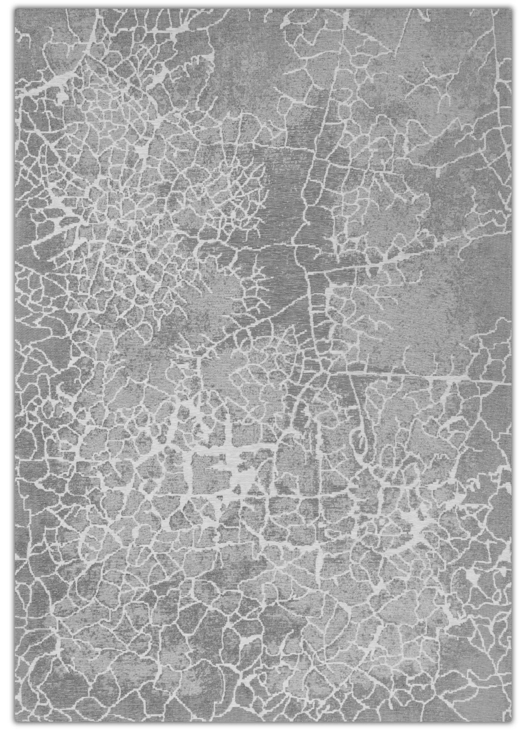 Textured gray rug with a subtle pattern