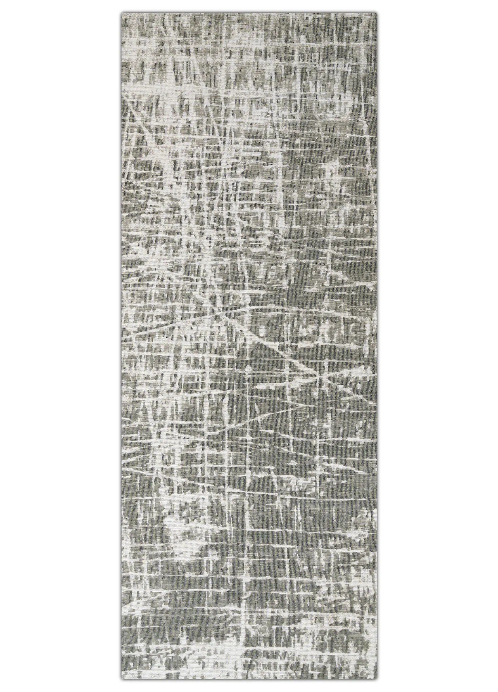 Rectangular rug with a textured pattern on a white background