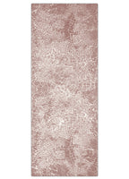 Long rectangular rug with a textured pattern on a white background