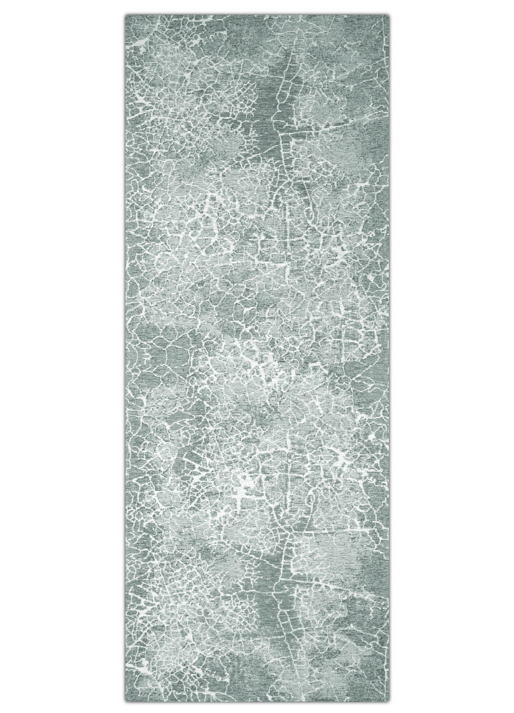 Rectangular rug with a textured pattern on a white background