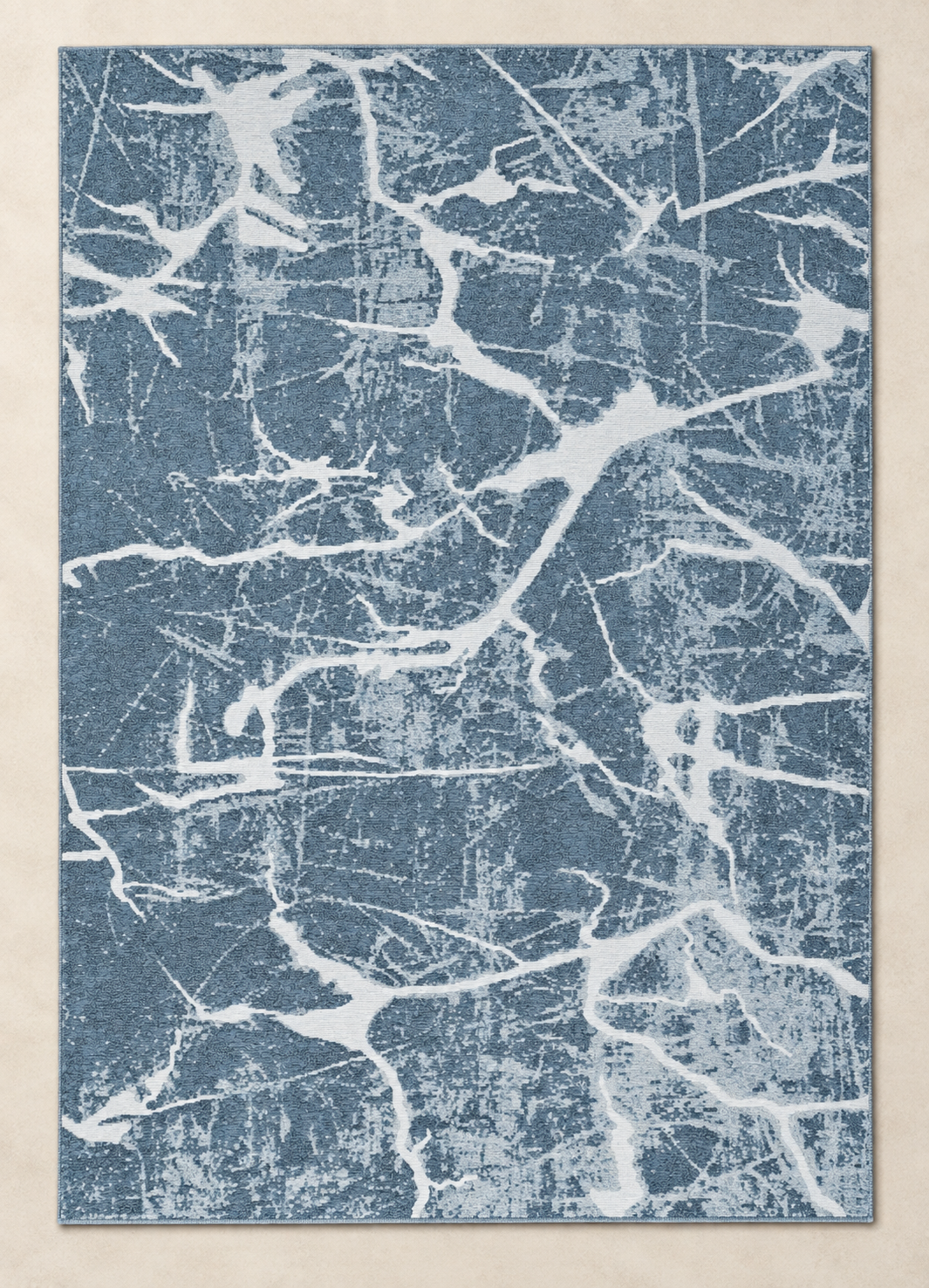 Granite Grace Machine Washable Rug — full rug in soft daylight