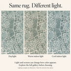 Pastel Prime Machine Washable Rug — illustrative appearance under different lighting