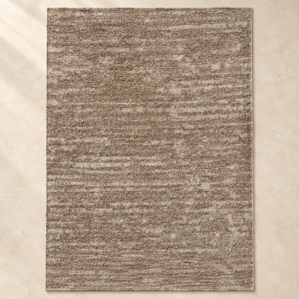 Brown Machine Washable Rug — full rug in soft daylight