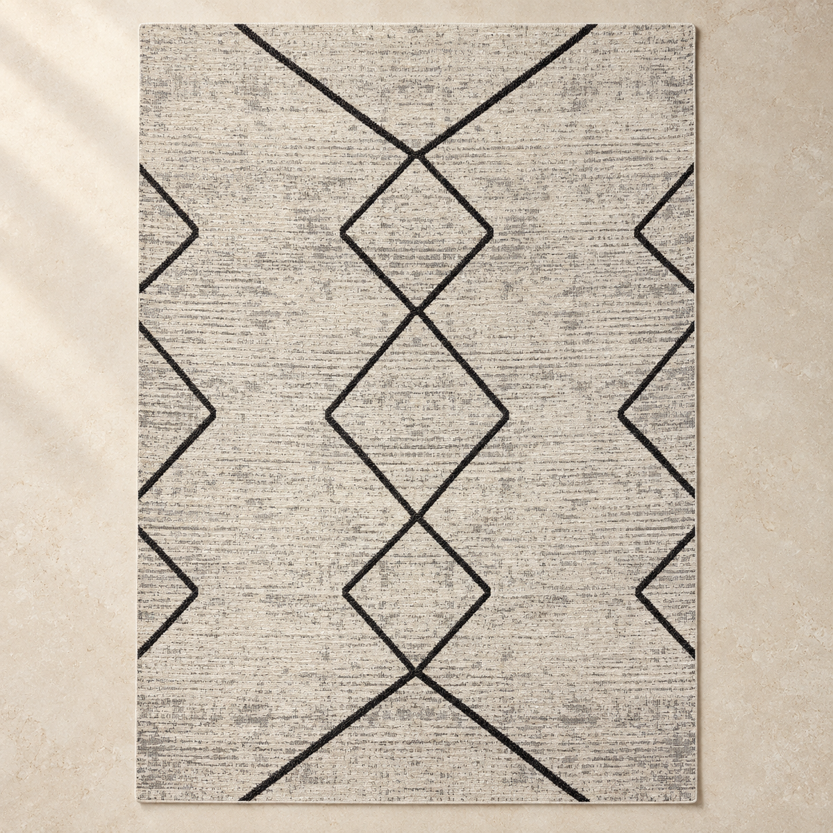 Zag Machine Washable Rug — full rug in soft daylight