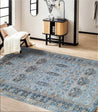 Washable Area rug | The Jacquard Serena | Traditional Blues & Yellows Design | Lifestyle View | 8x10 | By MotherRuggers.com | Machine Washable | Jacquard Woven | Pet Friendly | Kid Friendly | Machine Wash | Line Dry | Living Room | Kitchen | Bedroom | High-Traffic | Anti-Slip | Three-year warranty with proper care | Shake or light Vacuum | Machine Wash as needed | Dry Flat or Line Dry | Dries fast