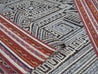 Washable Area rug | The Jacquard Bergama | Geometric Patterns with Red, Black & Beige Close-Up Detail View | 5x8 | By MotherRuggers.com | Machine Washable | Jacquard Woven | Pet Friendly | Kid Friendly | Machine Wash | Line Dry | Living Room | Kitchen | Bedroom | High-Traffic | Anti-Slip | Three-year warranty with proper care | Shake or light Vacuum | Machine Wash as needed | Dry Flat or Line Dry | Dries fast