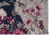 Washable Area rug | The Jacquard Lurex Peacock | Peacock & Floral Pattern with Navy & Beige Flowers Close-Up Detail View | 5x8 | By MotherRuggers.com | Machine Washable | Jacquard Woven | Pet Friendly | Kid Friendly | Machine Wash | Line Dry | Living Room | Kitchen | Bedroom | High-Traffic | Anti-Slip | Three-year warranty with proper care | Shake or light Vacuum | Machine Wash as needed | Dry Flat or Line Dry | Dries fast
