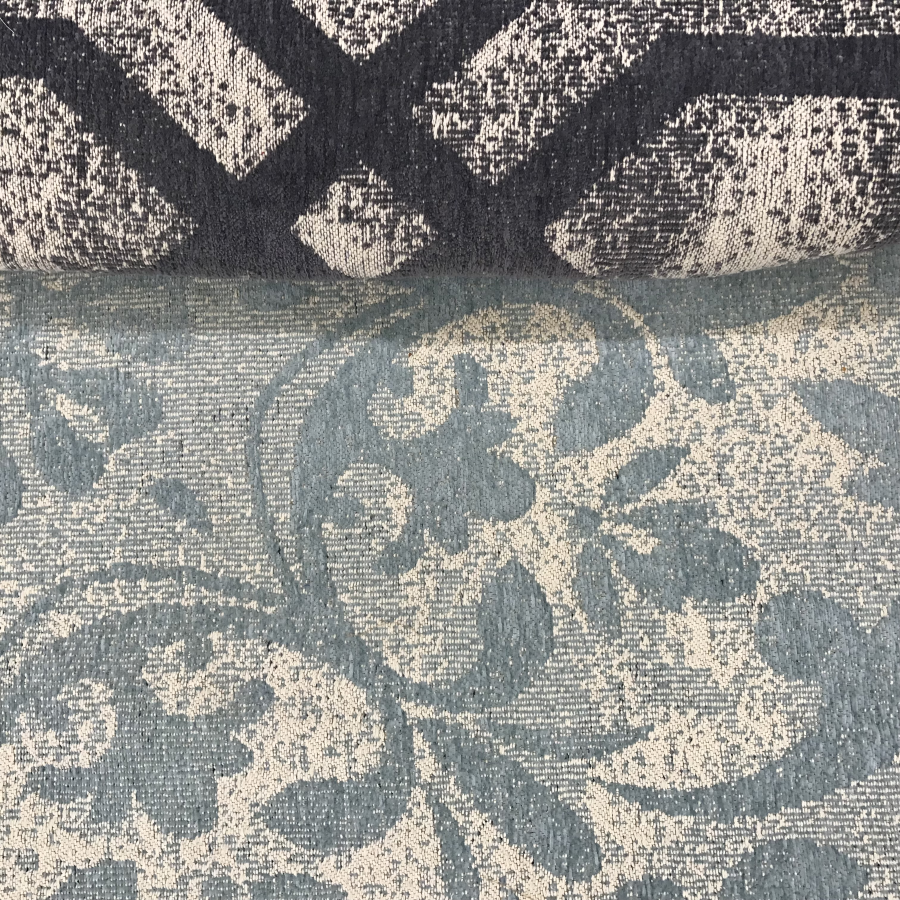 Washable Area rug | Simon & Yildirim Reversible Duality | Mint & Beige/Black & Beige Close-up Detail View | 5x8 | By MotherRuggers.com | Machine Washable | Jacquard Woven | Uniquely Reversible | Pet Friendly | Kid Friendly | Machine Wash | Line Dry | Living Room | Covered Patio | Entry Way | Bedroom | High-Traffic | Two-year warranty with proper care | Shake or light Vacuum | Machine Wash as needed | Dry Flat or Line Dry | Dries fast