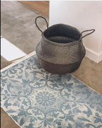 Washable Area rug | Simon & Yildirim Reversible Duality | Mint & Beige Lifestyle View| 5x8 | By MotherRuggers.com | Machine Washable | Jacquard Woven | Uniquely Reversible | Pet Friendly | Kid Friendly | Machine Wash | Line Dry | Living Room | Covered Patio | Entry Way | Bedroom | High-Traffic | Two-year warranty with proper care | Shake or light Vacuum | Machine Wash as needed | Dry Flat or Line Dry | Dries fast