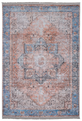 Area rug | Chennie Chic Comfy 5x8 | By Mother Ruggers.com | Machine Washable | Chenille Woven | Blue | White | Blush faded Accents |Faded | Multicolor | Vintage |Large emblem in middle|Pet Friendly | Kid Friendly | Machine Wash Line Dry | Living Room | Kitchen | Bedroom | Moderate Traffic | High Traffic mat recommended | Three year warranty with proper care | Shake or light Vacuum | Machine Wash | Dry Flat or Line Dry | Dries fast