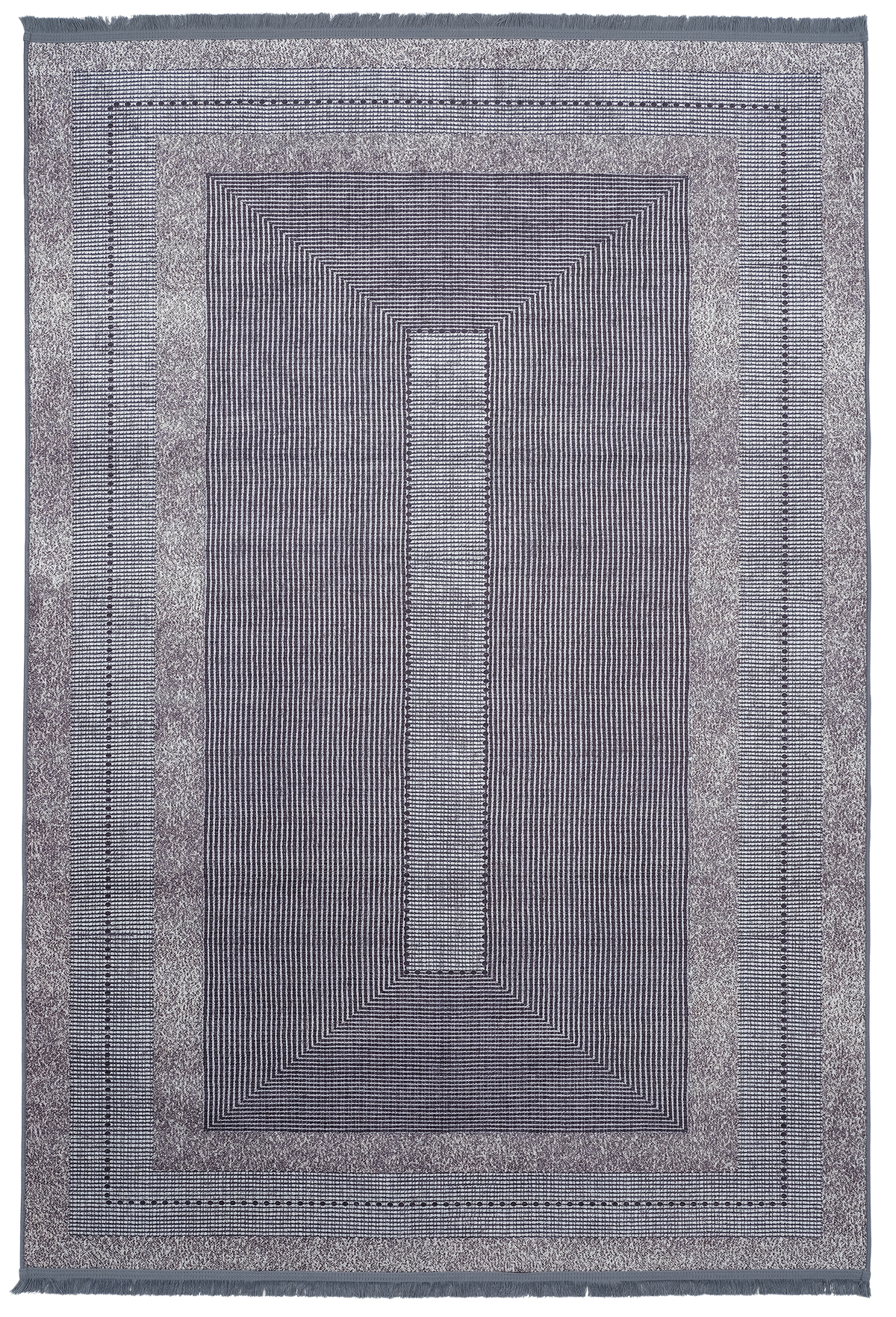 Area rug | Chennie Chic Screen |5x8  | By MotherRuggers.com | Machine Washable | Chenille Woven | Fine Line Design | Gray |Navy| Rectangle Shape in Middle| Border |Pet Friendly | Kid Friendly | Machine Wash Line Dry | Living Room | Kitchen | Bedroom | Moderate Traffic | High Traffic mat recommended | Three-year warranty with proper care | Shake or light Vacuum | Machine Wash as needed | Dry Flat or Line Dry | Dries fast