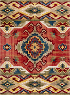Area rug | Chennie Chic Davina 5x8 |3x8 | By Mother Ruggers.com | Machine Washable | Chenille Woven | Blue | White | Blush faded Accents |Faded | Multicolor | Vintage |Large emblem in middle|Pet Friendly | Kid Friendly | Machine Wash Line Dry | Living Room | Kitchen | Bedroom | Moderate Traffic | High Traffic mat recommended | Three year warranty with proper care | Shake or light Vacuum | Machine Wash | Dry Flat or Line Dry | Dries fast