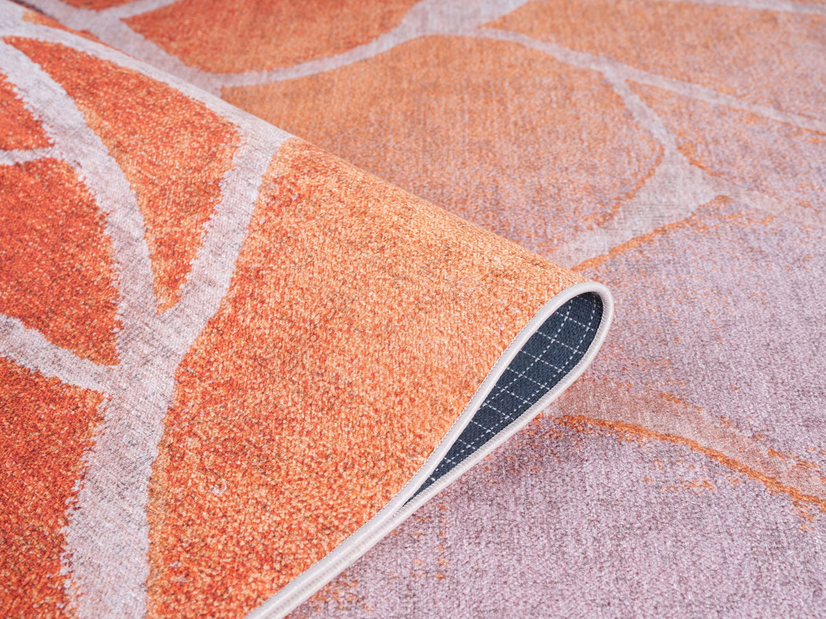 Area rug | Chennie Chic Raff 5x8 | By Mother Ruggers.com | Machine Washable | Chenille Woven | Burnt Orange | Dark Yellow |Brown | Beige | Animal Print | Giraffe Design | Pet Friendly | Kid Friendly | Machine Wash Line Dry | Living Room | Kitchen | Bedroom | Moderate Traffic | High Traffic mat recommended | Three year warranty with proper care | Shake or light Vacuum | Machine Wash | Dry Flat or Line Dry | Dries fast