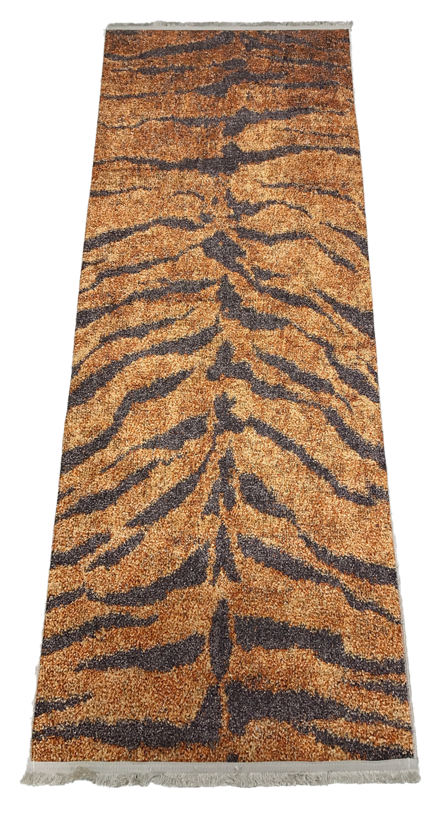 Machine Washable Rug 3'x8', 5'x8', White/Brown/Tan Tiger Machine Washable Rug 3'x8', 5'x8', White/Brown/Tan Tiger