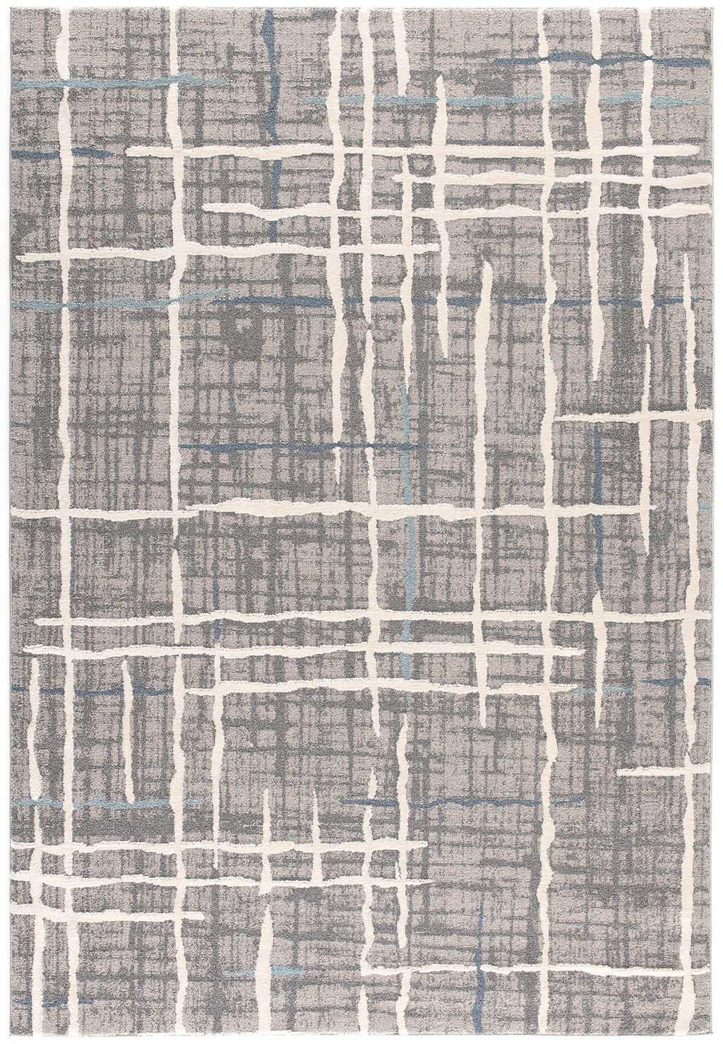 Area rug | Chennie Chic Slate |5x8 | By MotherRuggers.com | Machine Washable | Chenille Woven | Unstructured Line Design | Gray | Fine light blue lines| Thick Off-White Lines |Pet Friendly | Kid Friendly | Machine Wash | Line Dry | Living Room | Kitchen | Bedroom | Moderate Traffic | High Traffic mat recommended | Three-year warranty with proper care | Shake or light Vacuum | Machine Wash as needed | Dry Flat or Line Dry | Dries fast
