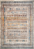 Area rug | Chennie Chic Boho 5 x 8 | By Mother Ruggers.com | Machine Washable | Chenille Woven | Vintage | Blue  | Beige | Orange | Multi Colored | Bordered | Different shapes and designs |Pet Friendly | Kid Friendly | Machine Wash Line Dry | Living Room | Kitchen | Bedroom | Moderate Traffic | High Traffic mat recommended | Three year warranty with proper care | Shake or light Vacuum | Machine Wash | Dry Flat or Line Dry | Dries fast